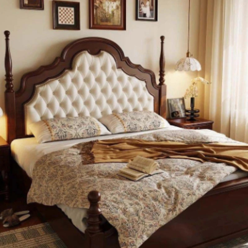 Queen Size Bed  Upholstered Storage  Bedroom Sleeping Frame