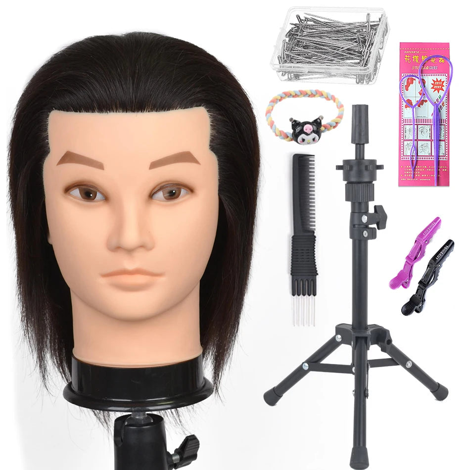 100% Real Human Hair Mannequin ,Styling Heads Cosmetology Practice Heads.