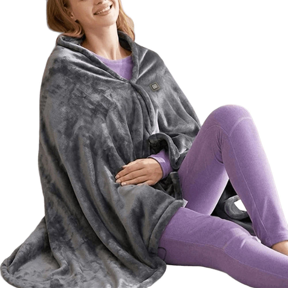 USB Electric Heated Blanket,3 Heating Levels, Fleece Heated Portable Throw Over Blanket.