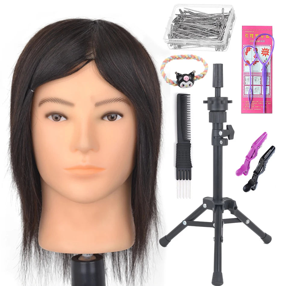 100% Real Human Hair Mannequin ,Styling Heads Cosmetology Practice Heads.