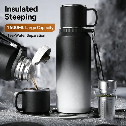600-1500ml Stainless Steel Thermal Mug, Outdoor Thermos Cup, Portable Vacuum Flasks, Cold and Hot Thermos Water Bottle, Coffee Mug.