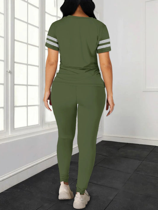 Women's Summer Casual Set, Fashionable Comfortable Ensemble Ladies Clothing Outfit.