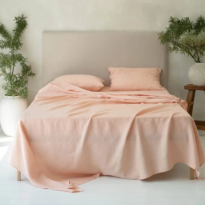100% Pure Linen Bed Sheet Ultimate Comfort,  Natural Eco-Friendly  Durable, Queen California King