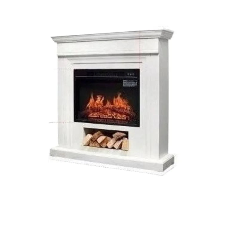 Natural Wood Living Room Fireplace Rustic  Decoration