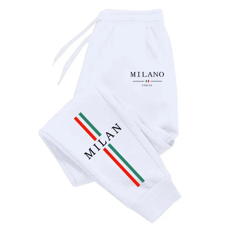 2025 Milan City Printed Jogger Pants, Men, Women Autumn Winter Casual, High Quality Running Sweatpants.