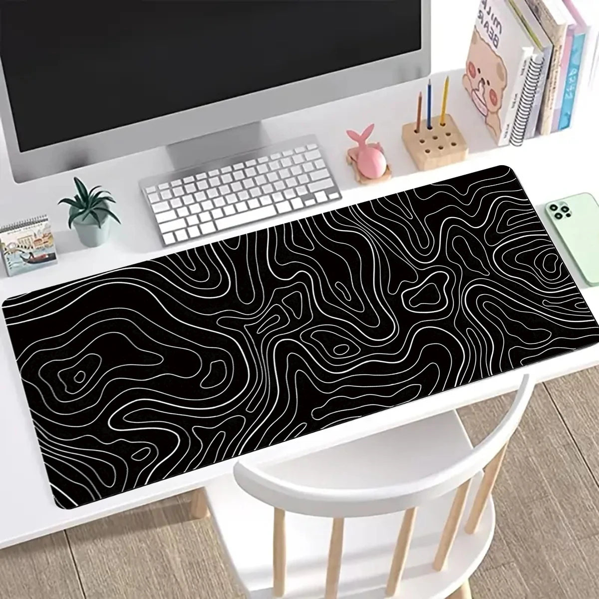 1Pcs Gaming Mouse Pad Large Keyboard Pad 31.5 x 11.8in Topographic.