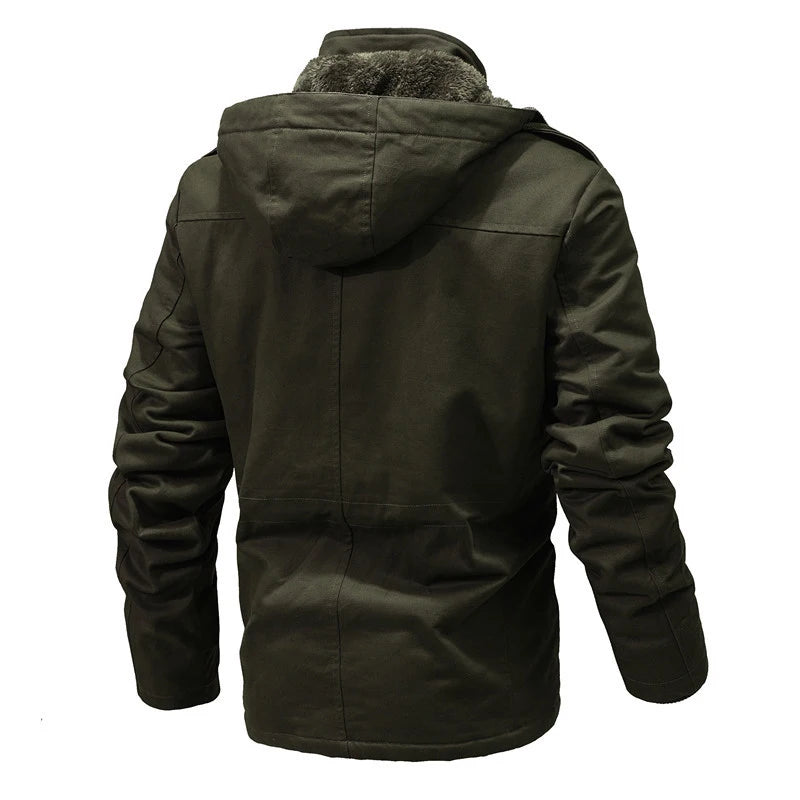 Men's Warm Padded Jackets Fashion  Fleece Lined  Hooded  Windbreaker