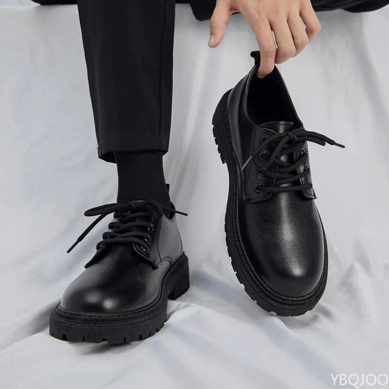 Spring Autumn Men Business, Dress Shoes Black Casual Comfortable Anti slip Wear resistant.