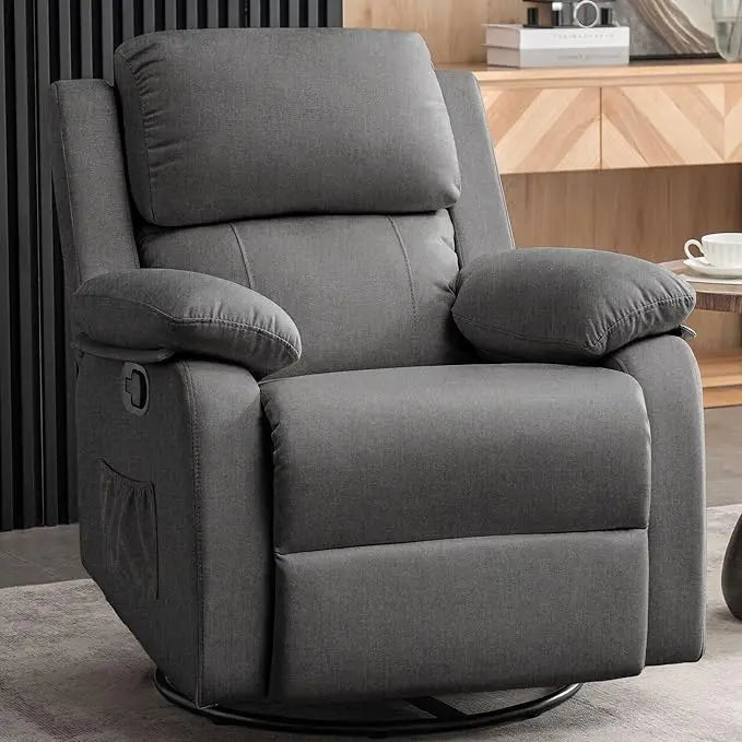 360 Swivel Rocker Chair for Adults, Recliner Chair, Upholstered Fabric Glider .