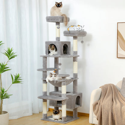 Cat Tree and Tower for Indoor Cats Scratching Posts  Hammock  Perches