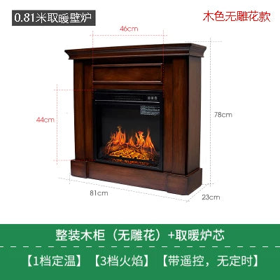 Natural Wood Living Room Fireplace Rustic  Decoration