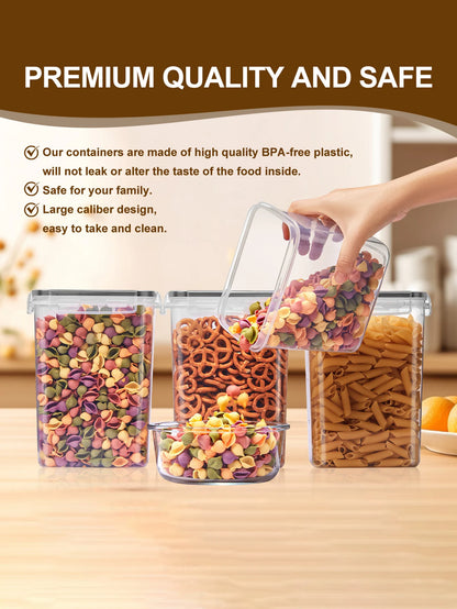 48pcs,Sealed food storage containers with LIDS, kitchen pantry,  grain, flour, sugar