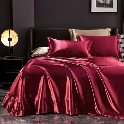 Pure 100% Silk Comforter Bedding Sets 4pcs King, Queen Size Bedding