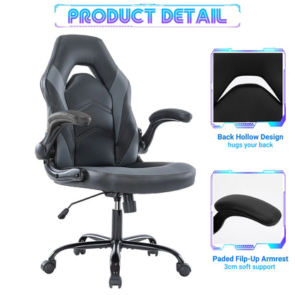 Ergonomic Office Computer  Chair Adjustable PU Leather  Armrest