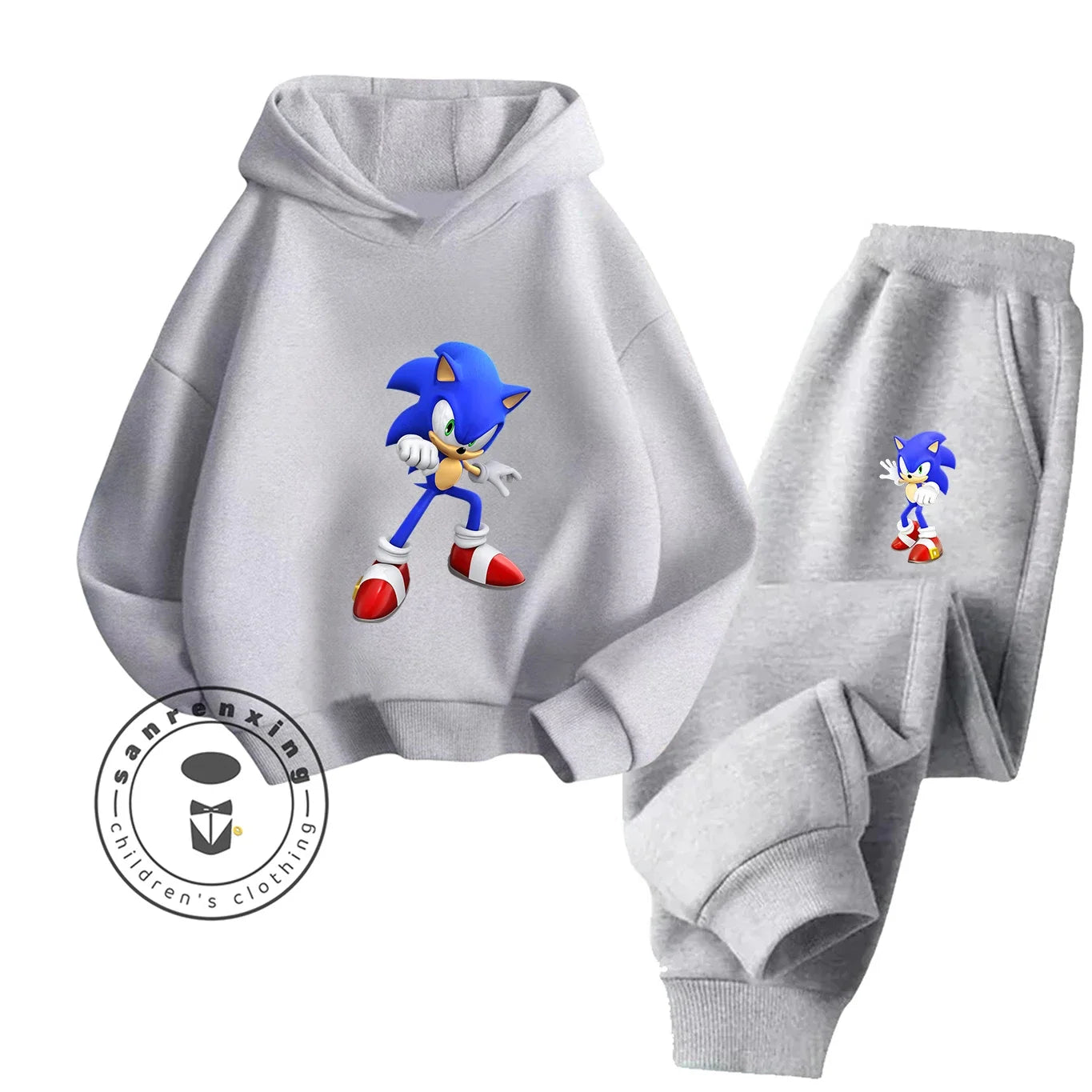 Sonic 2D Cartoon Printed Hoodie Set, 2025 Fashion For Kids, Teens, Boys, Girls Casual Autumn Winter wear.