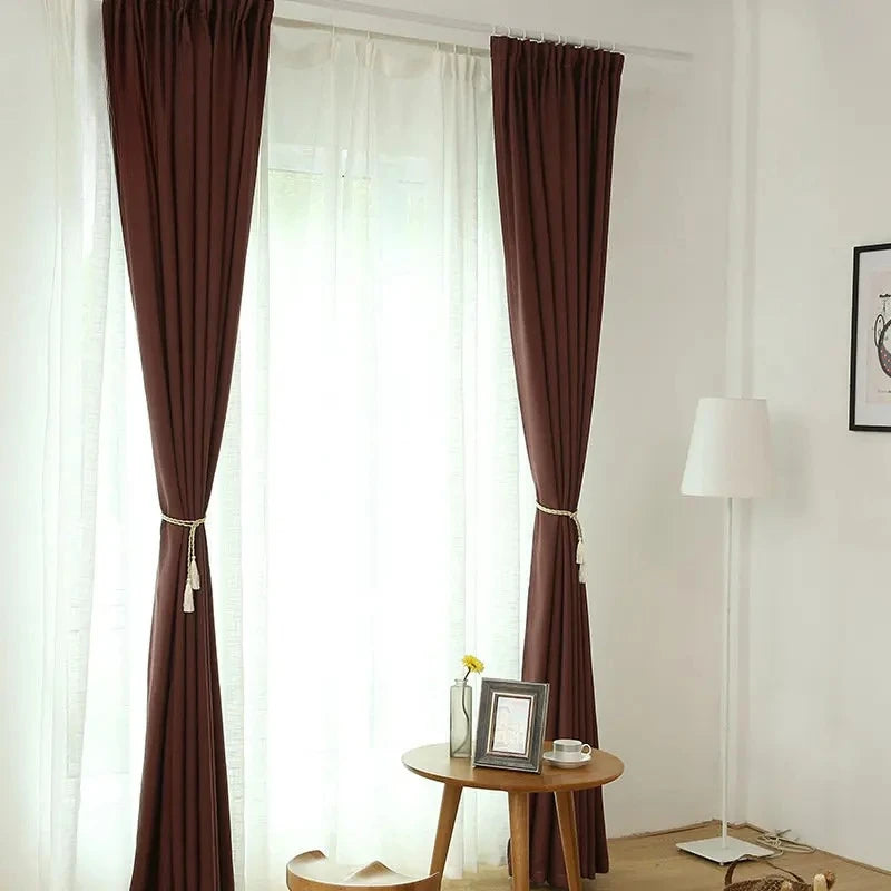 Thickened Velvet Linen Curtains for Living Room,  Bedroom  Modern  Backdrop  Feel Comfortable