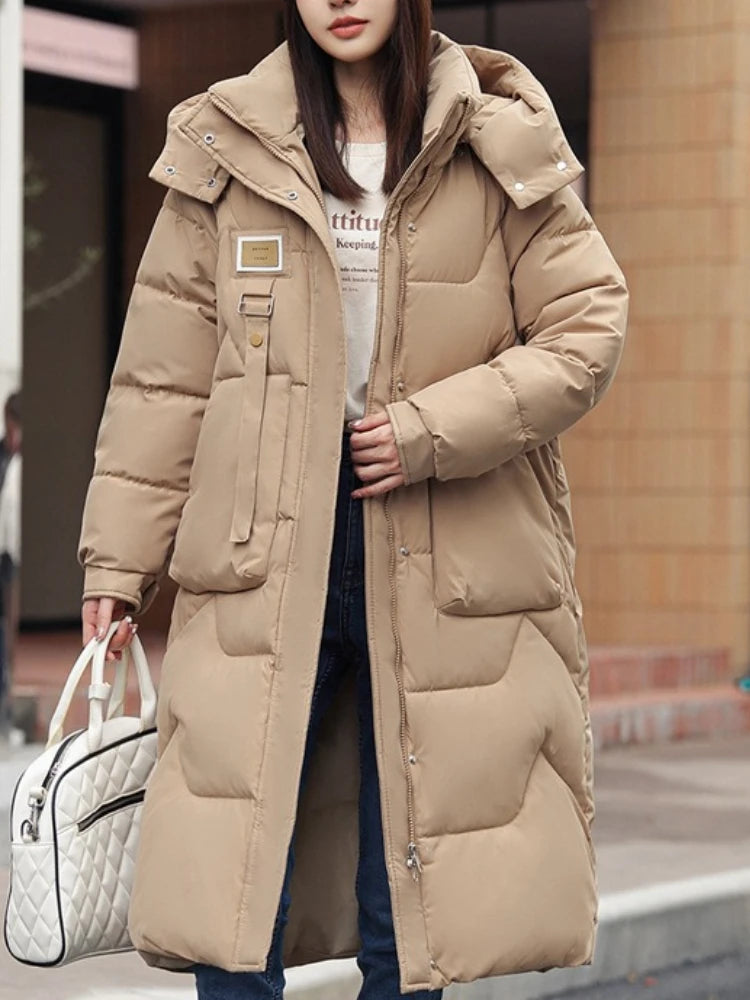 Long Winter  Coat Women Cotton Warm Hooded Puffer Jacket