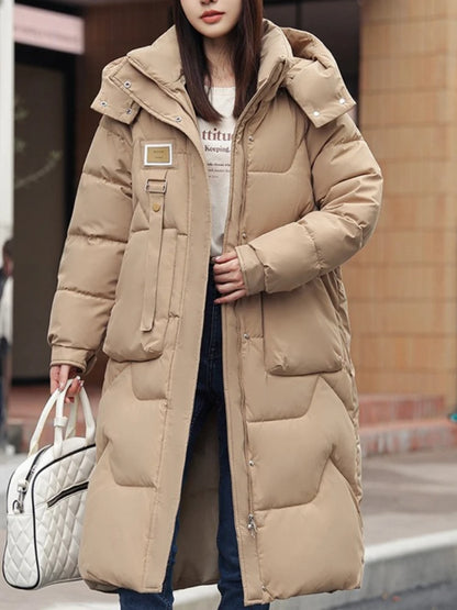 Long Winter  Coat Women Cotton Warm Hooded Puffer Jacket