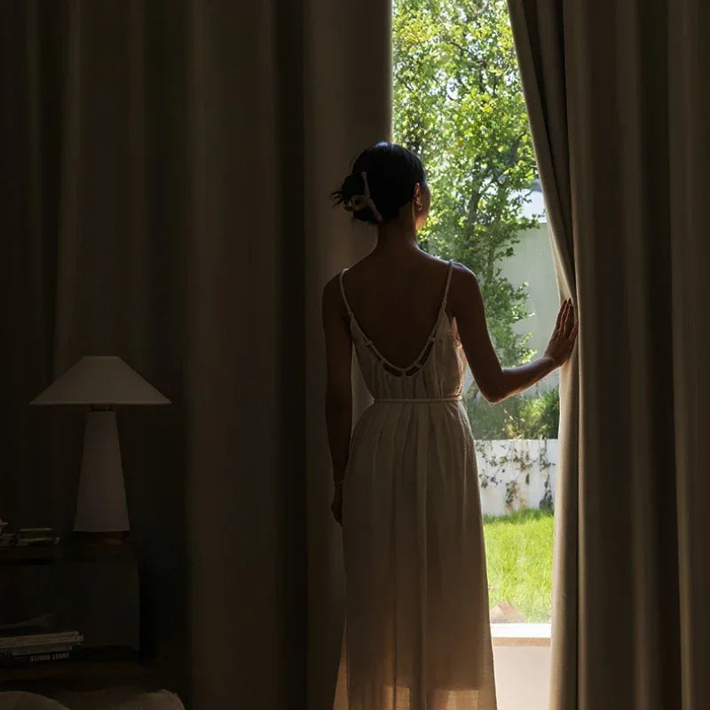 Bedroom Full Blackout Drapes, Bay Window Curtain, Insulated Living Room Drape, Balcony Sun Protection