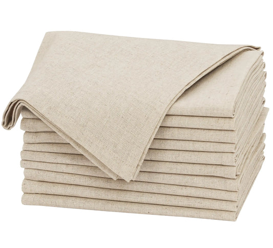 Linen Napkins Set of 6/10/12, 30x30cm cotton Napkins Cloth Washable.