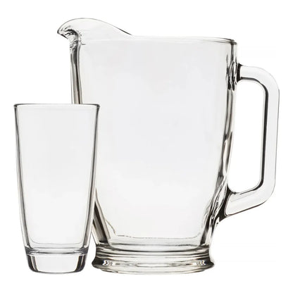 7-Piece Clear Glass Pitcher and Drinkware Set