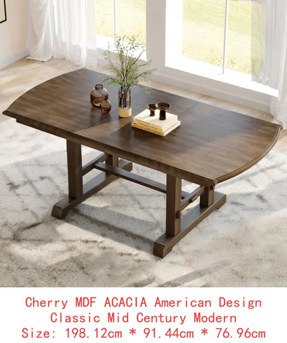 6-Piece Dining Set, Extendable 60-78 inch Wooden Table with Leaf, 4 Upholstered Chairs & Bench