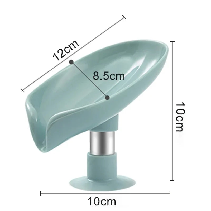 Soap Holder Leaf Shape Box Suction Cup Tray Kitchen Bathroom Accessories