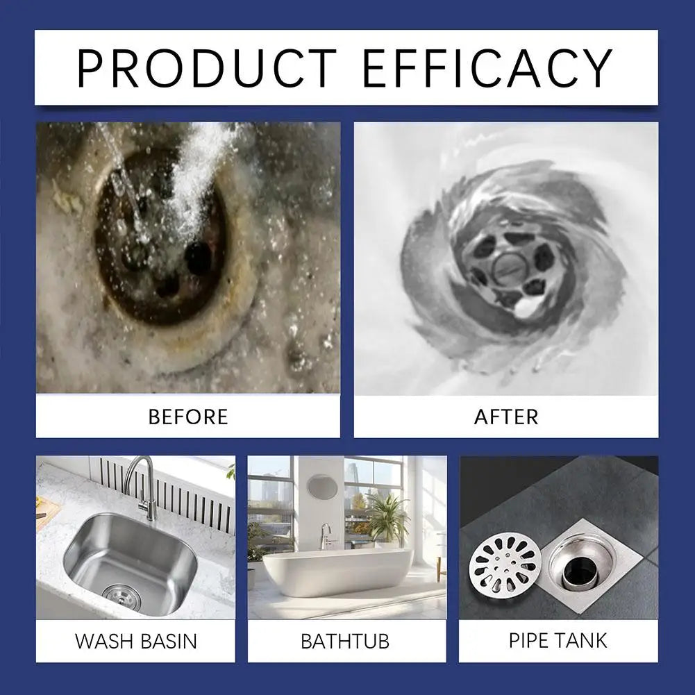 300g Powerful Drain Cleaner Fast Acting Pipe Unblocker, Remove Hair ,Grease, Food Waste, for Kitchen Sink Bathroom Shower.