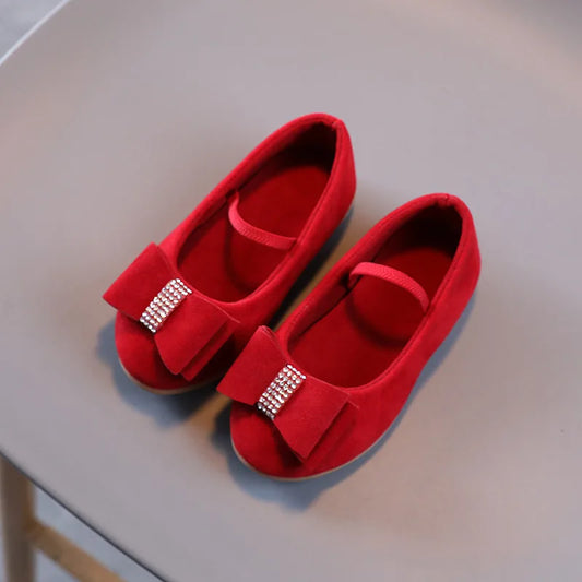 Little Girl Leather Shoes Simple Fashion Children Princess Shoes, Solid Color Flats Causal.