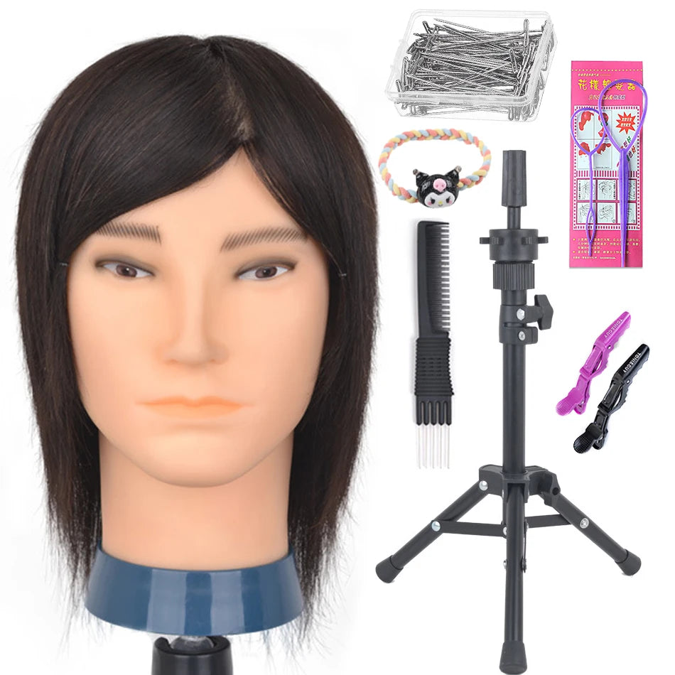 100% Real Human Hair Mannequin ,Styling Heads Cosmetology Practice Heads.