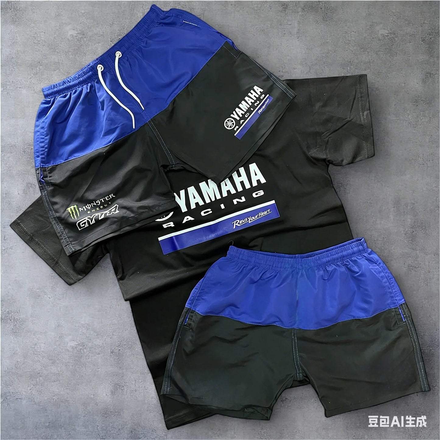 2026 New Yamaha Motorcycle Racing Team Shorts Men And Women Oversized Quick Drying Sports Fashion Shorts.