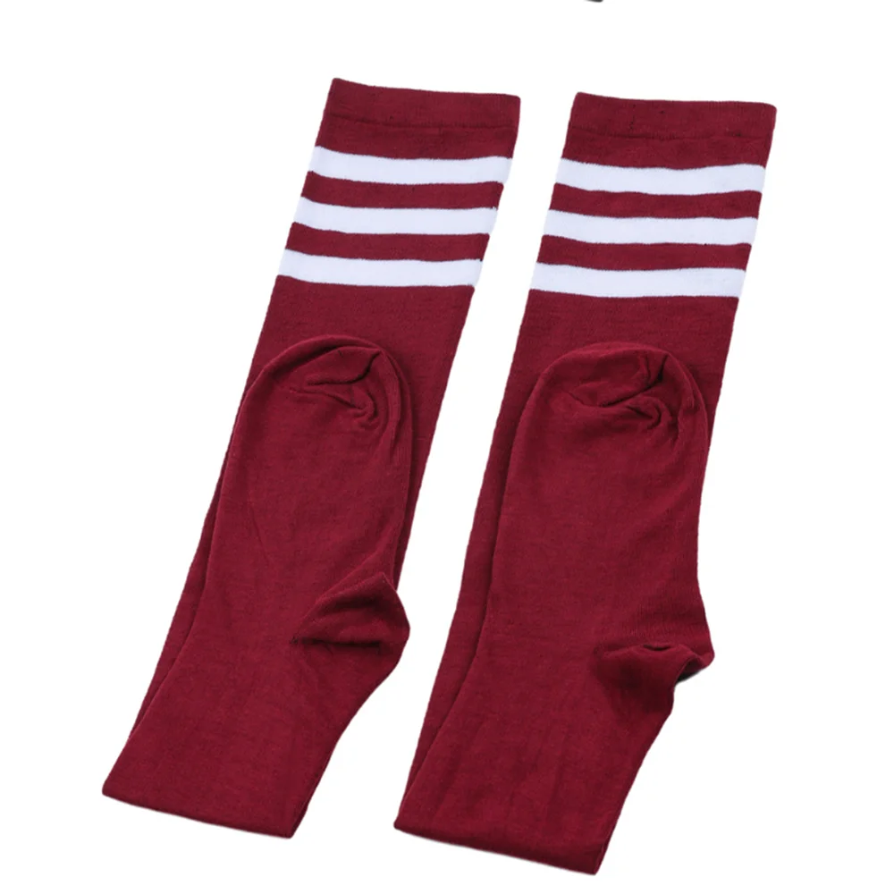 1 Pair Plus Size Women Thigh High Socks for Thick Thighs, Widened Extra Long  Striped Stockings.