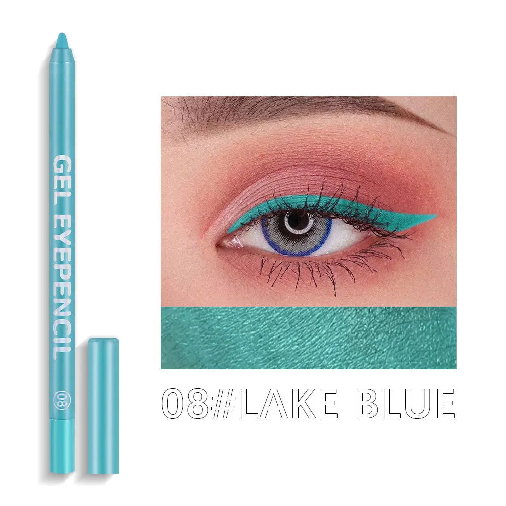 12 Colors Shine Pearlescent Eyeliner Pencil Waterproof Eyeliner Gel Pen