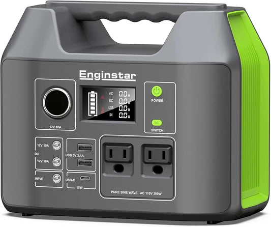 Portable Solar Generator 296Wh, 110V Pure Sine Wave, Backup Power for CPAP Camping Travel Emergencies.