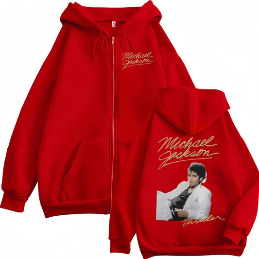 Michael Jackson King of Pop Bad Era, Tour Zip Up Hoodie Men, Women Classic Hip Hop Jacket Sweatshirts.