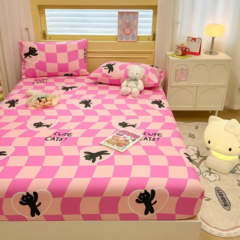 2025 New 100% Cotton Bed Sheet Flower Series Double , King Sheets For Girls, Boys, Single, Queen King Size