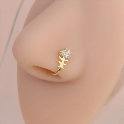 Nine Pieces Of Piercing-Free nose Rings, U-Shaped Nose Clips