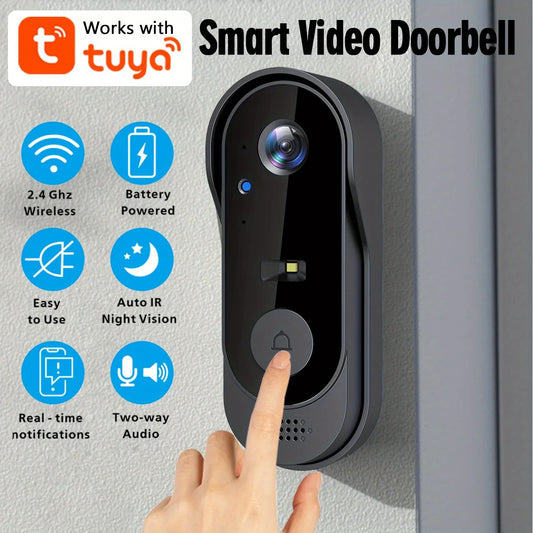 WiFi Home Smart Video doorbell, Outdoor bidirectional HD door eye camera, 1080P support SD card cloud storage waterproof.