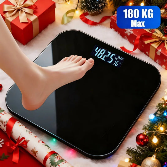 Smart Electronic Scale ,High Precision Body Fat Measurement, Battery Powered LCD Display with Temperature.