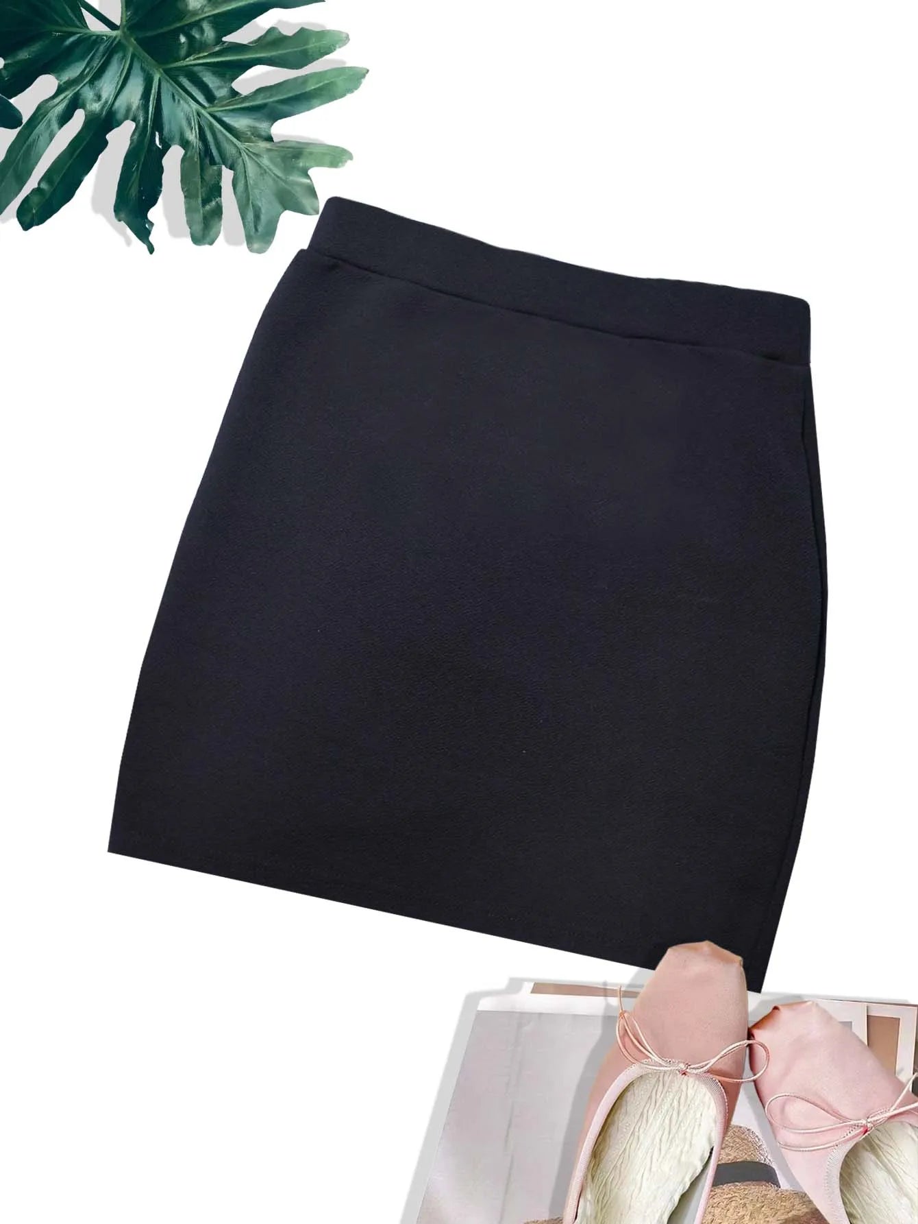 Black Split Mini Skirts, Women Summer Sexy High Waist Slit Skirt.