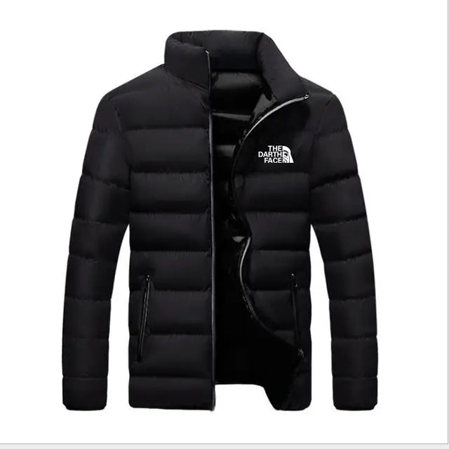 2024 men trendy casual wear, new warm parka winter coat solid color, stand up collar zipper windproof cotton jacket.