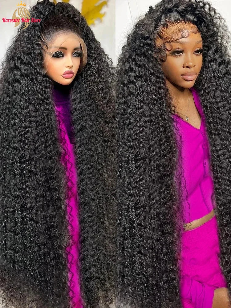 30 40 44 Inch Deep Wave 13x4 13x6 Lace Frontal Wigs, Human Hair 360 Full Lace Front Wig, Curly Human Hair.