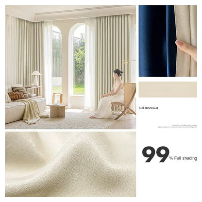 Bedroom Full Blackout Drapes, Bay Window Curtain, Insulated Living Room Drape, Balcony Sun Protection