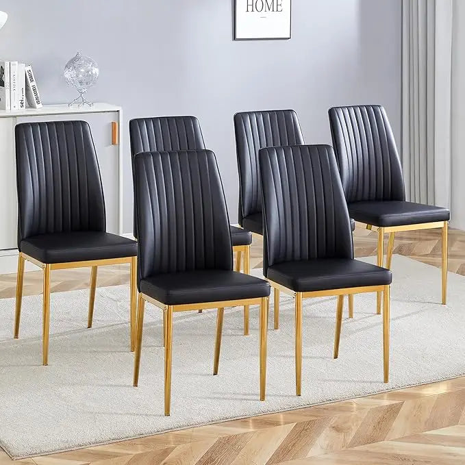 Modern Dining Chairs Set for 6, Kitchen Dining Room Chair PU Leather Upholstered.