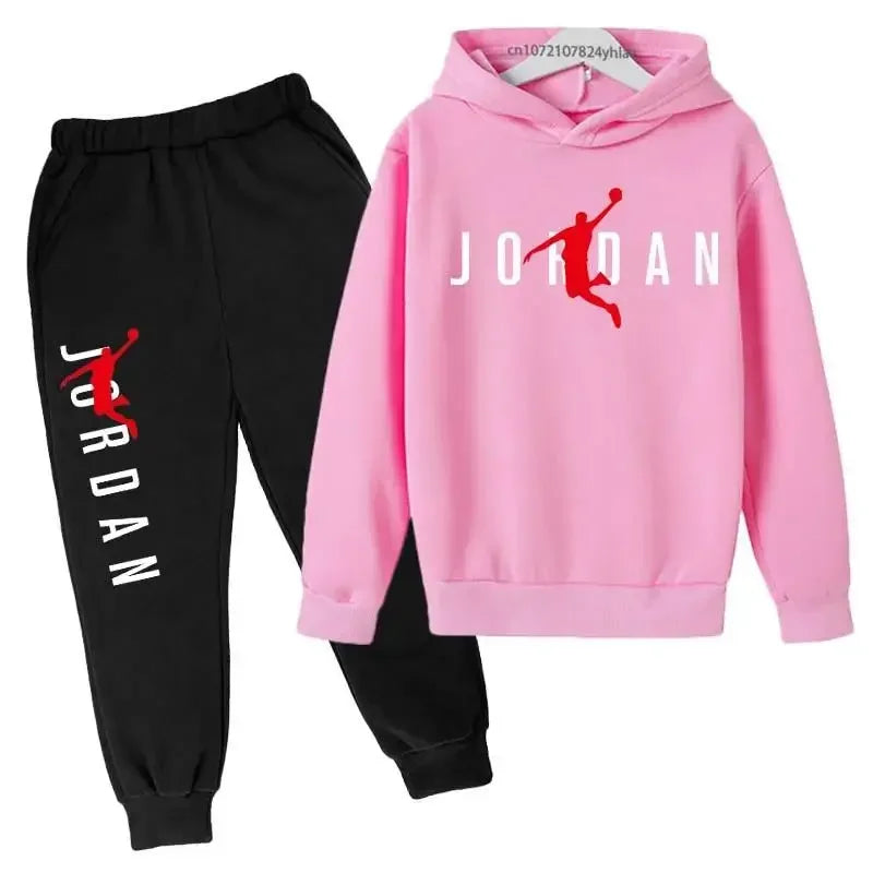 Kids Leisure Letter Print 2pcs Hoodie+Pants ,Outfits Streetwears, Children Clothes.