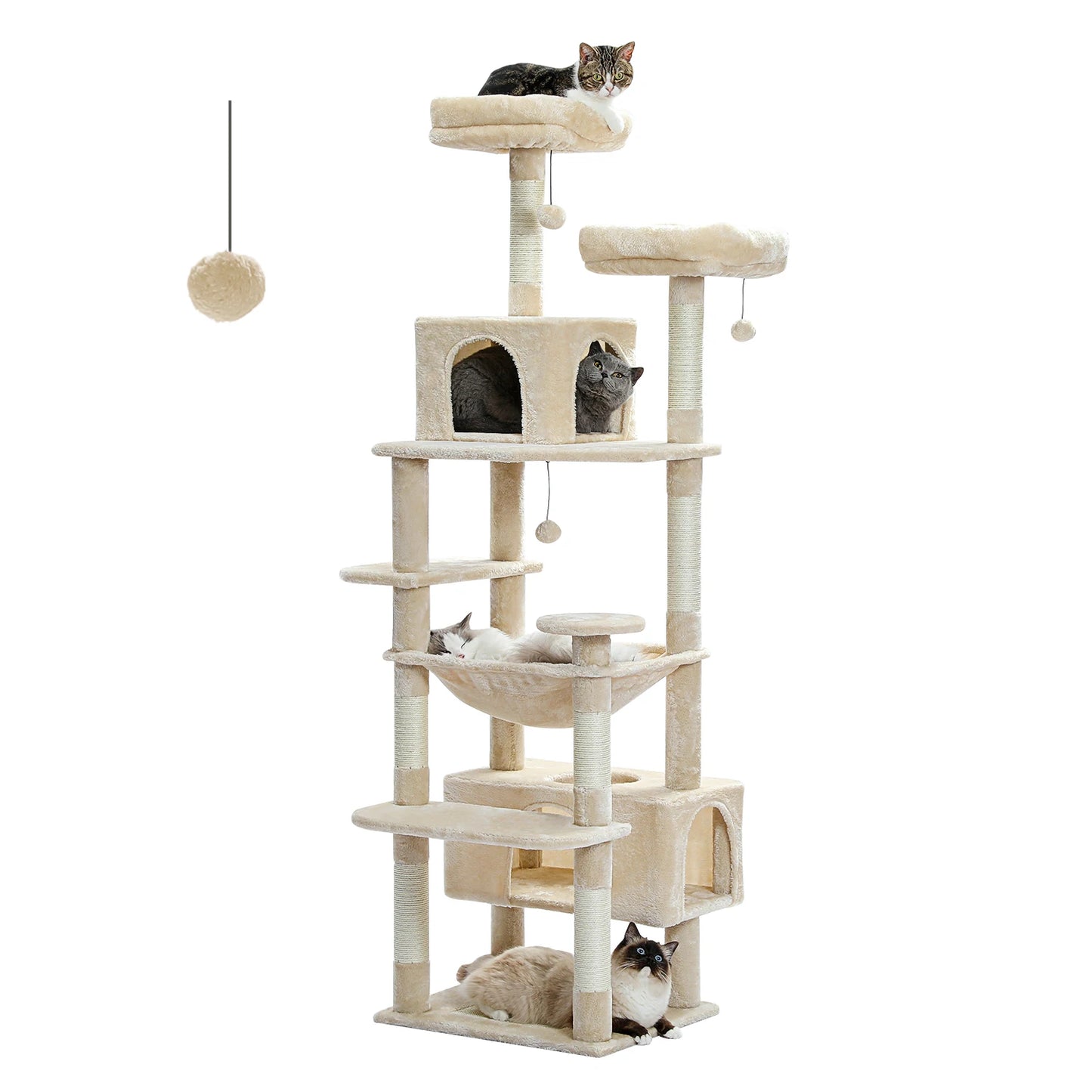Cat Tree and Tower for Indoor Cats Scratching Posts  Hammock  Perches