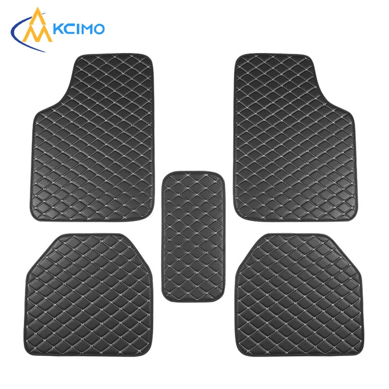 5Pcs Car Floor Mats Leather, Protector pads Universal