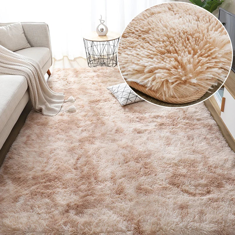 Tapis gris pour salon, tapis moelleux antidérapants pour chambre à coucher.