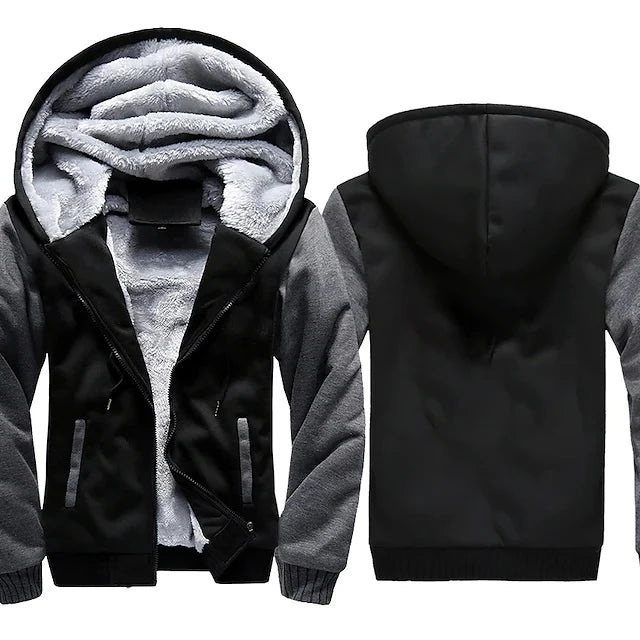 Men's Jacket Winter Camouflage Fleece Thicken Hooded Jackets, Casual Zip Up Hoodies Streetwear Coats.