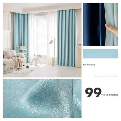 Bedroom Full Blackout Drapes, Bay Window Curtain, Insulated Living Room Drape, Balcony Sun Protection